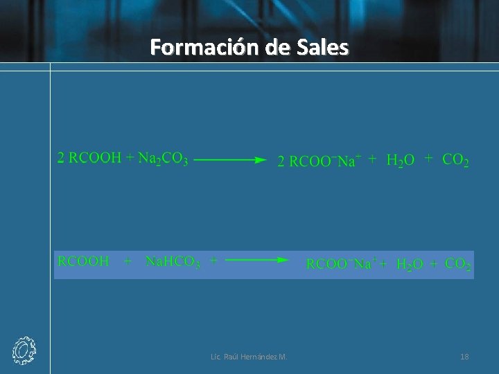 Formación de Sales Lic. Raúl Hernández M. 18 