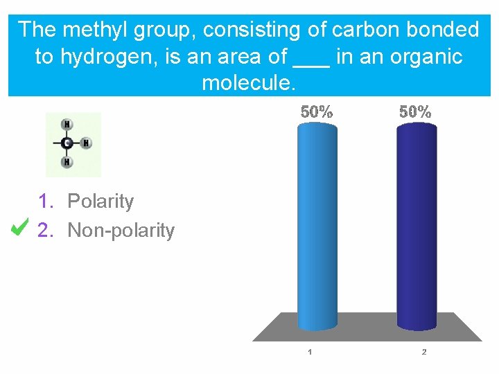 The methyl group, consisting of carbon bonded to hydrogen, is an area of ___