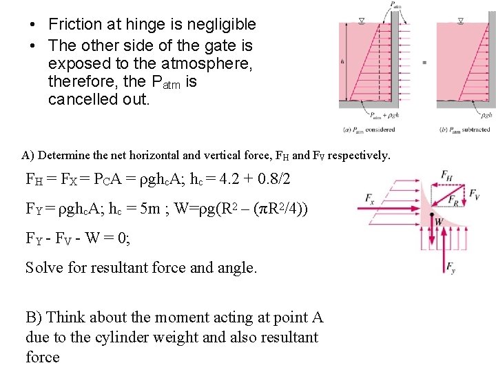  • Friction at hinge is negligible • The other side of the gate