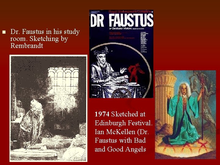 n Dr. Faustus in his study room. Sketching by Rembrandt 1974 Sketched at Edinburgh