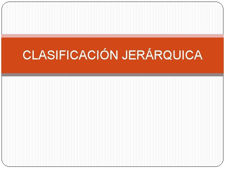 CLASIFICACIÓN JERÁRQUICA 