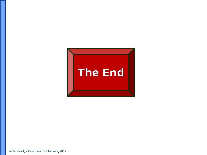 The End ©Cambridge Business Publishers, 2017 