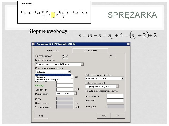 SPRĘŻARKA Stopnie swobody: 