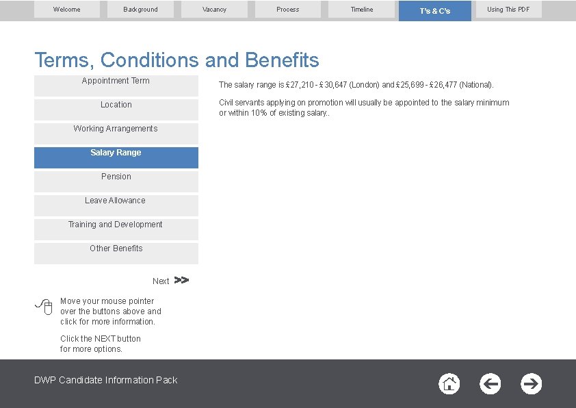 Welcome Background Vacancy Process Timeline T’s & C’s Using This PDF Terms, Conditions and