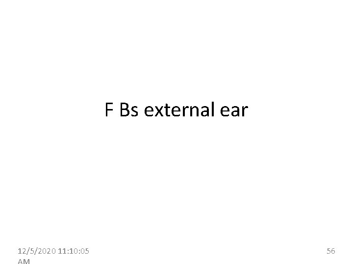 F Bs external ear 12/5/2020 11: 10: 05 56 