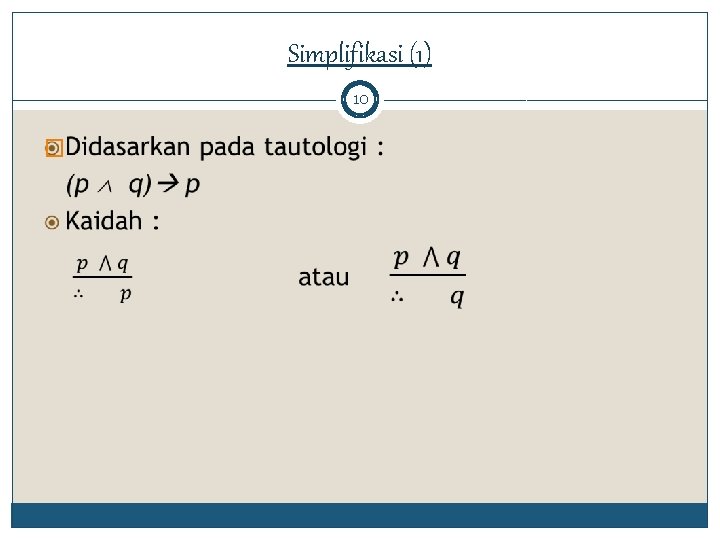 Simplifikasi (1) 10 � 