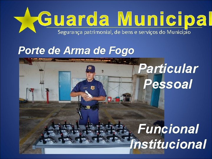 Segurança patrimonial, de bens e serviços do Município Porte de Arma de Fogo Particular