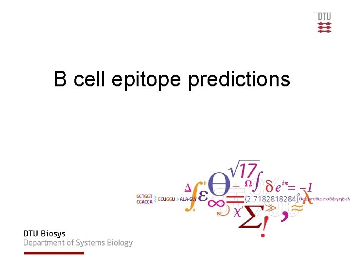 B cell epitope predictions 