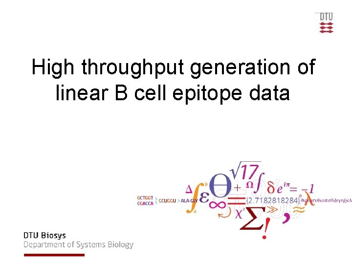 High throughput generation of linear B cell epitope data 