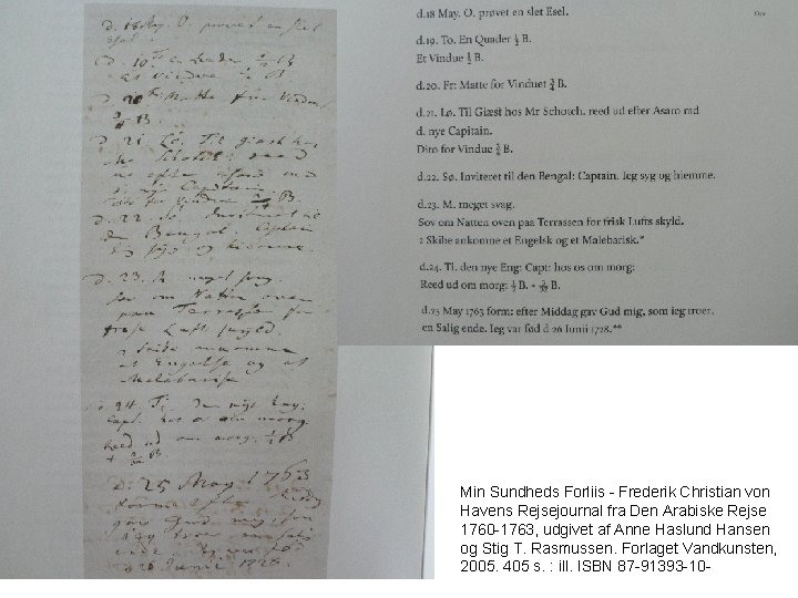 Min Sundheds Forliis - Frederik Christian von Havens Rejsejournal fra Den Arabiske Rejse 1760