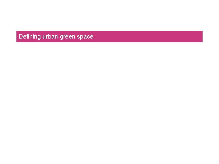 Defining urban green space 