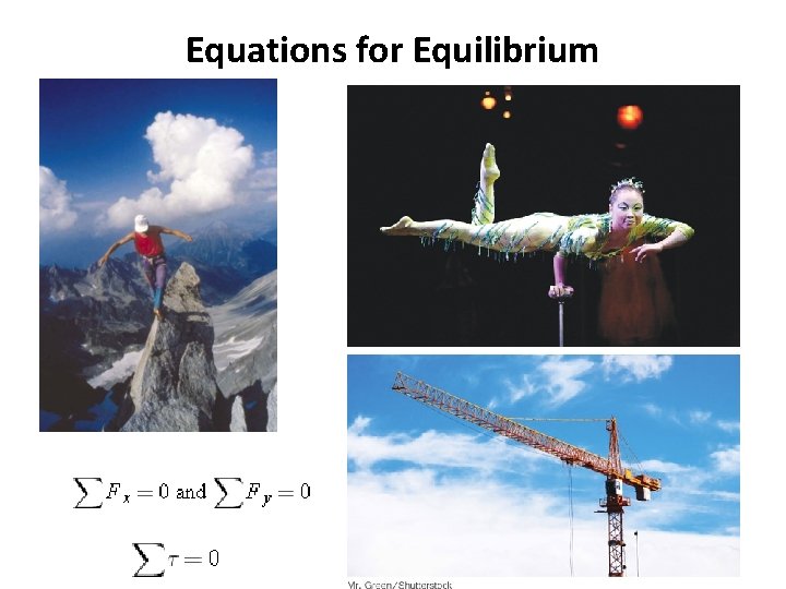 Equations for Equilibrium 