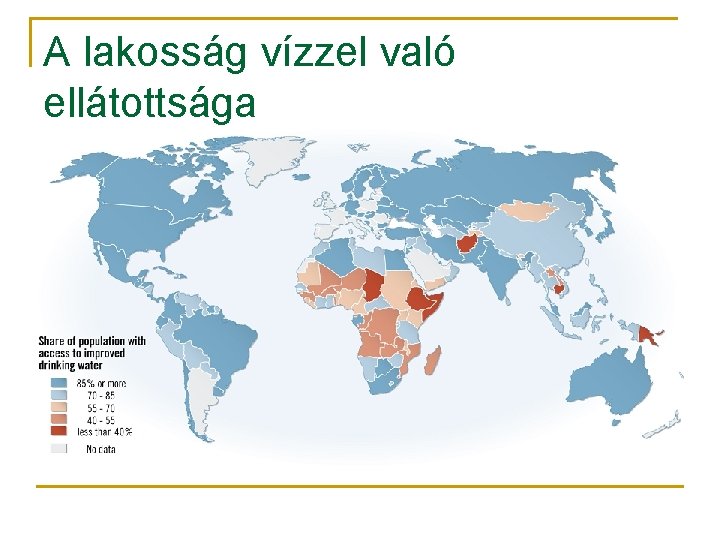 A lakosság vízzel való ellátottsága 