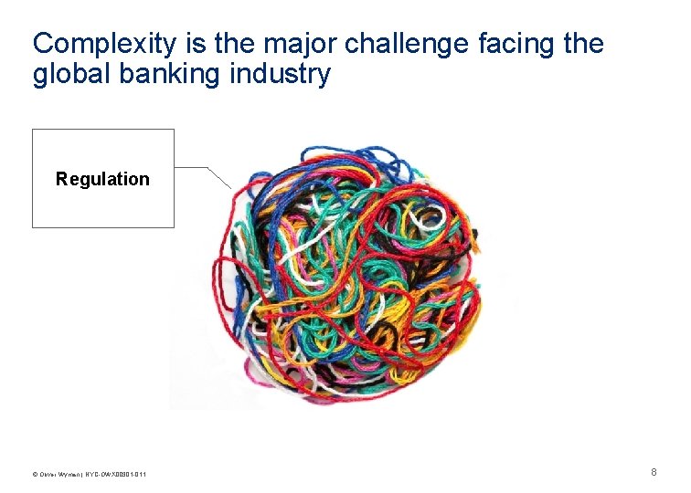 Complexity is the major challenge facing the global banking industry Regulation © Oliver Wyman
