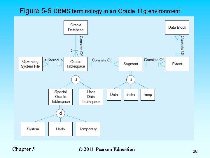 Figure 5 -6 DBMS terminology in an Oracle 11 g environment Chapter 5 ©