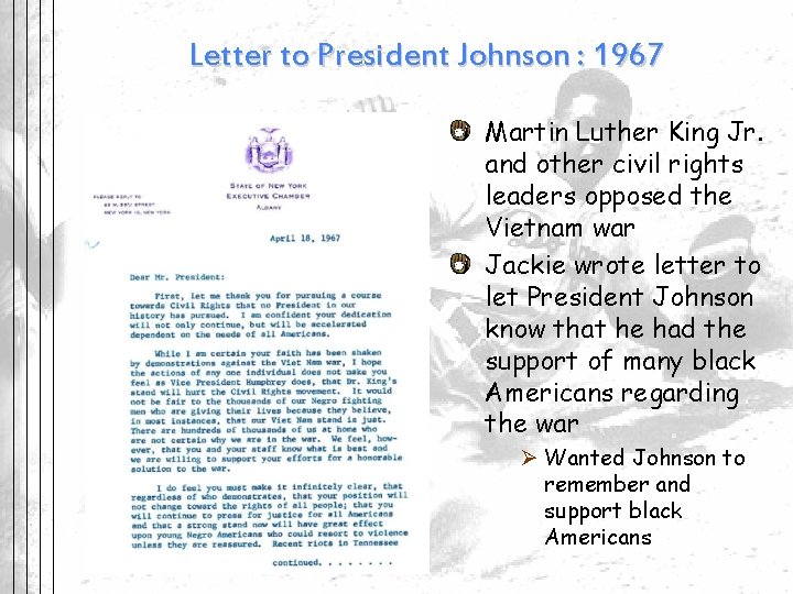 Letter to President Johnson : 1967 Martin Luther King Jr. and other civil rights