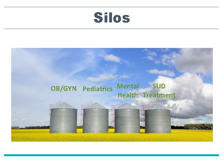 Silos SUD OB/GYN Pediatrics Mental Health Treatment 