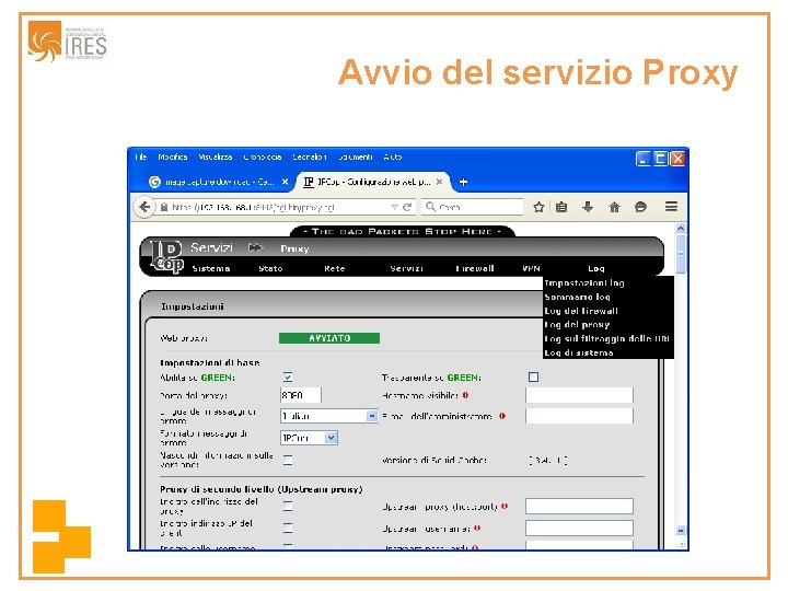 Avvio del servizio Proxy 