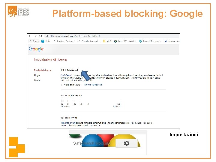 Platform-based blocking: Google Impostazioni 