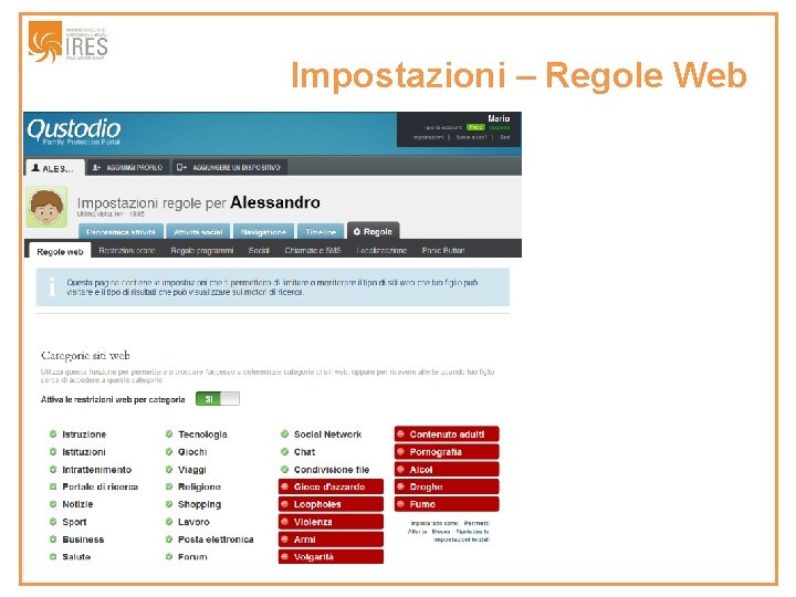 Impostazioni – Regole Web 