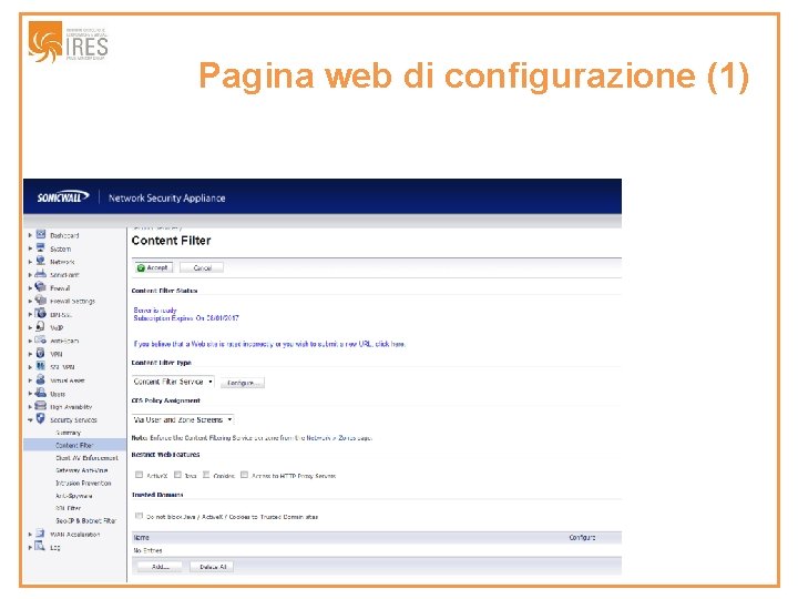 Pagina web di configurazione (1) 