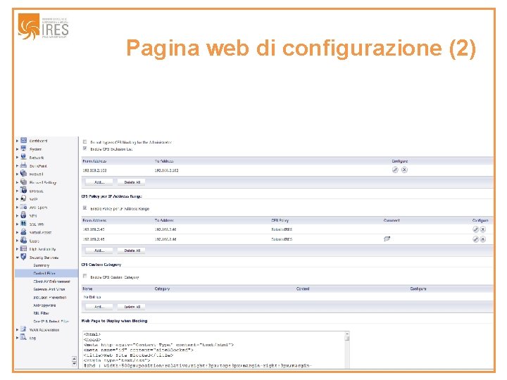 Pagina web di configurazione (2) 