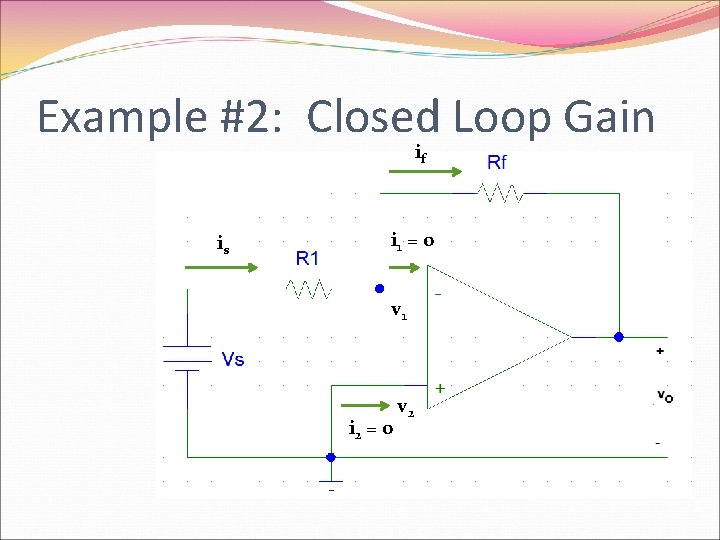 Example #2: Closed Loop Gain if is i 1 = 0 v 1 i