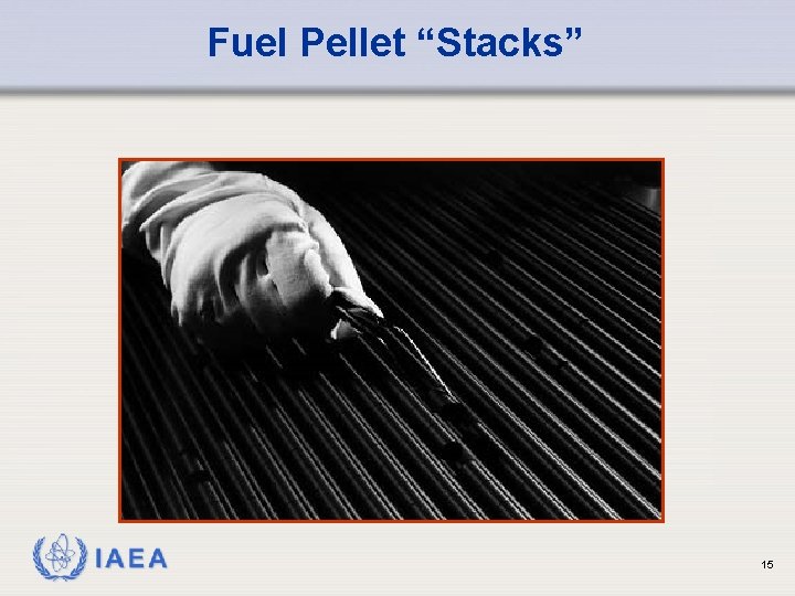 Fuel Pellet “Stacks” IAEA 15 