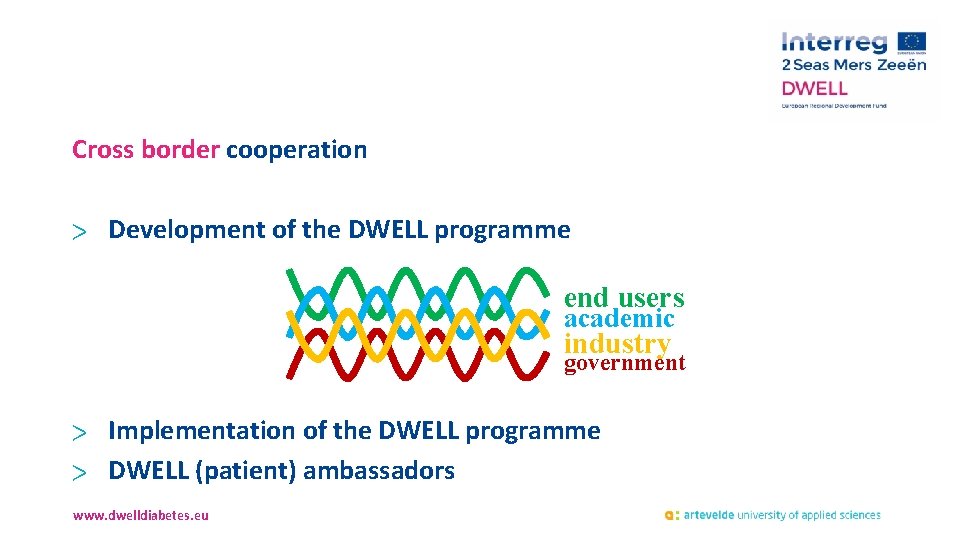 Cross border cooperation > Development of the DWELL programme end users academic industry government