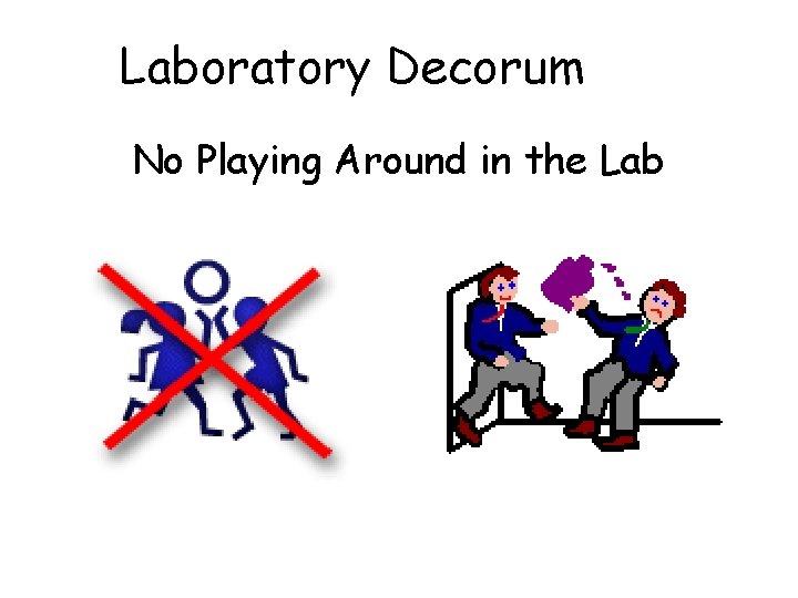 Laboratory Decorum No Playing Around in the Lab 
