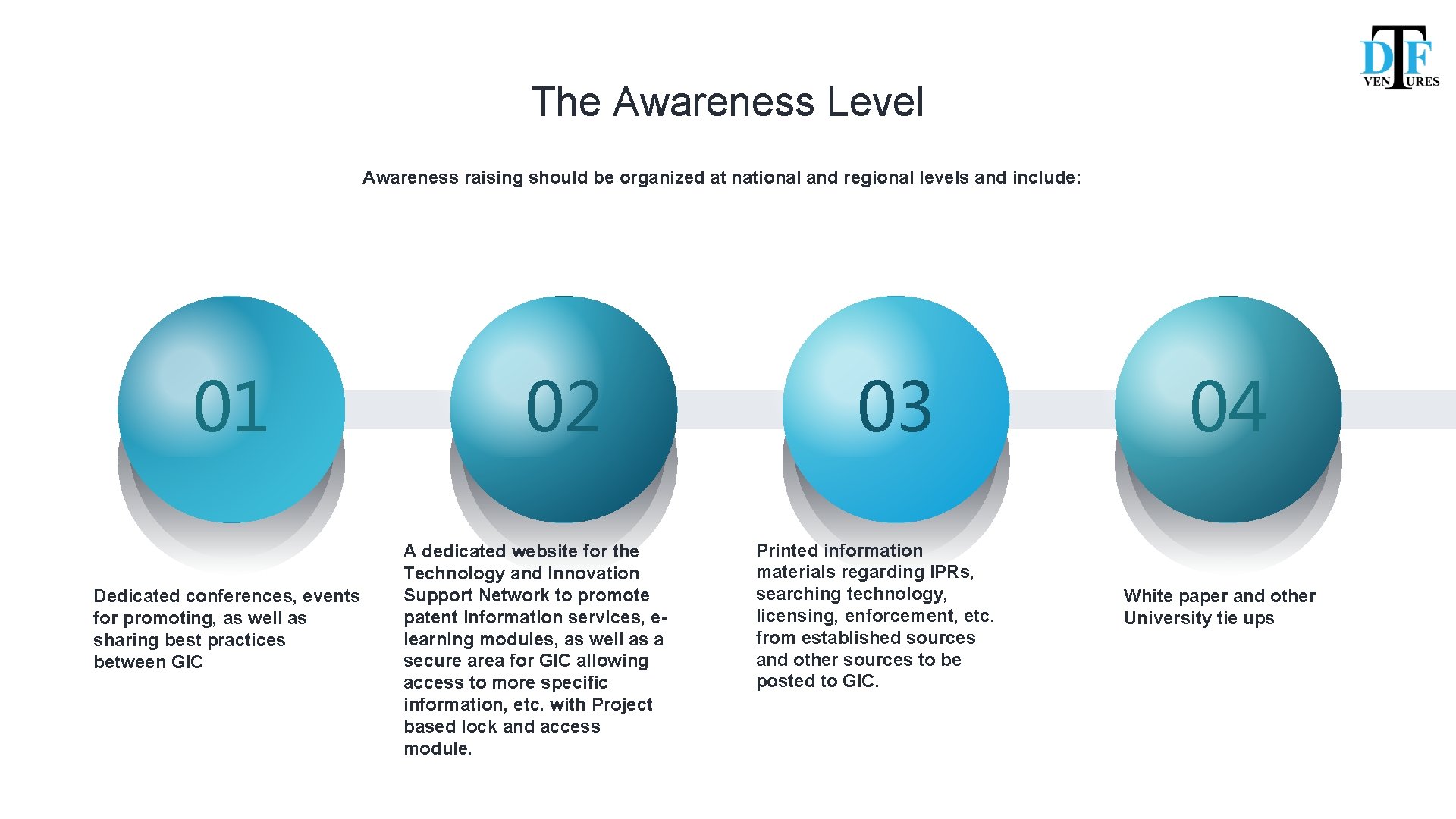 The Awareness Level Awareness raising should be organized at national and regional levels and