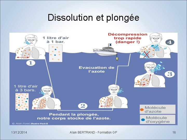 Dissolution et plongée 13/12/2014 Alain BERTRAND - Formation GP 16 