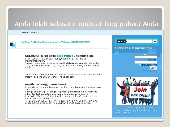 Anda telah selesai membuat blog pribadi Anda 15 