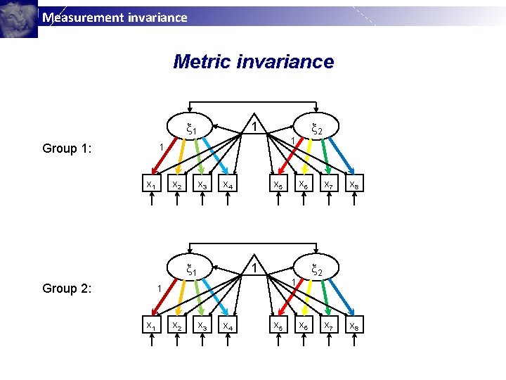 Measurement invariance Metric invariance 1 Group 1: 1 1 x 2 x 3 x