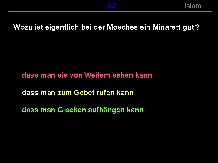 ( B+R-S 13/14 ) 142 Islam Wozu ist eigentlich bei der Moschee ein Minarett