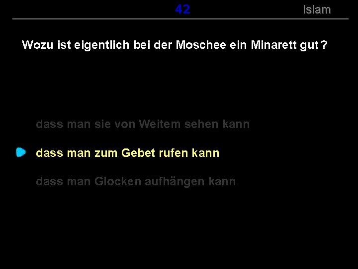 ( B+R-S 13/14 ) 142 Islam Wozu ist eigentlich bei der Moschee ein Minarett