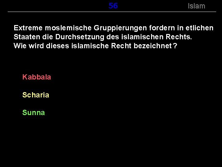 ( B+R-S 13/14 ) 156 Islam Extreme moslemische Gruppierungen fordern in etlichen Staaten die