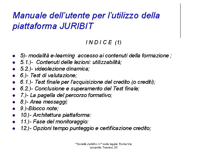 Manuale dell’utente per l’utilizzo della piattaforma JURIBIT I N D I C E (1)