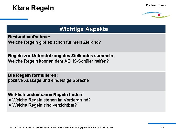 Professor Lauth Klare Regeln Wichtige Aspekte Bestandsaufnahme: Welche Regeln gibt es schon für mein