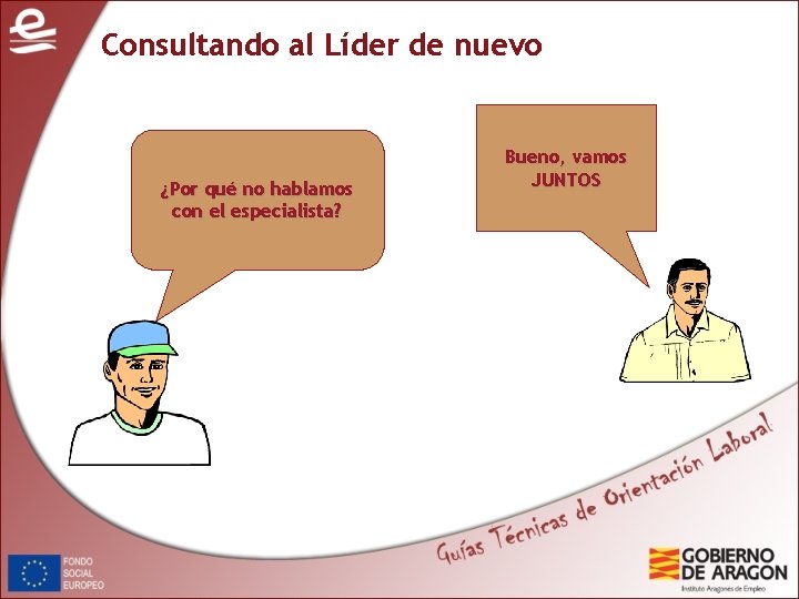 Consultando al Líder de nuevo ¿Por qué no hablamos con el especialista? Bueno, vamos