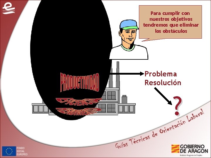 Para cumplir con nuestros objetivos tendremos que eliminar los obstáculos Problema Resolución ? 