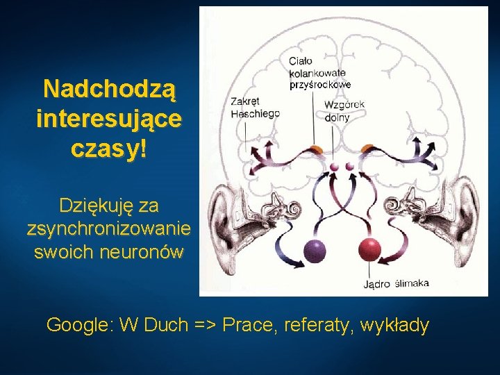 Nadchodzą interesujące czasy! Dziękuję za zsynchronizowanie swoich neuronów Google: W Duch => Prace, referaty,