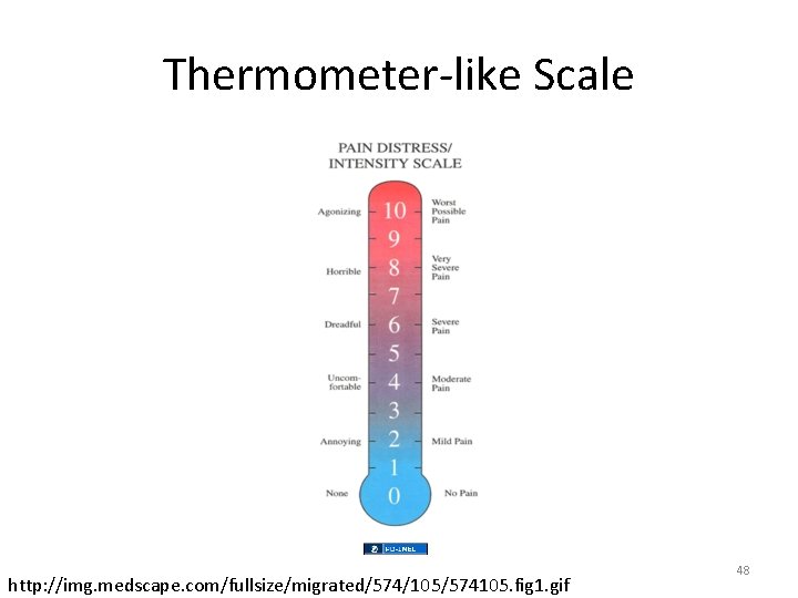 Thermometer-like Scale http: //img. medscape. com/fullsize/migrated/574/105/574105. fig 1. gif 48 