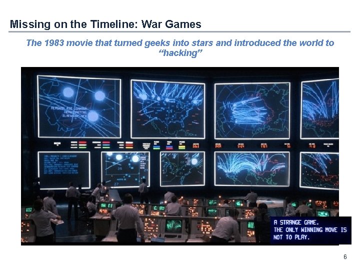 Missing on the Timeline: War Games The 1983 movie that turned geeks into stars