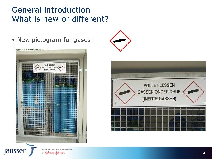 General introduction What is new or different? • New pictogram for gases: 11 