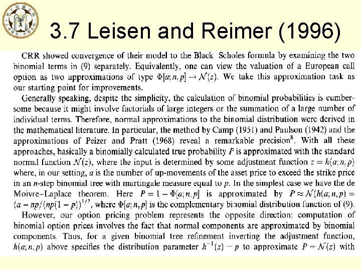 3. 7 Leisen and Reimer (1996) 