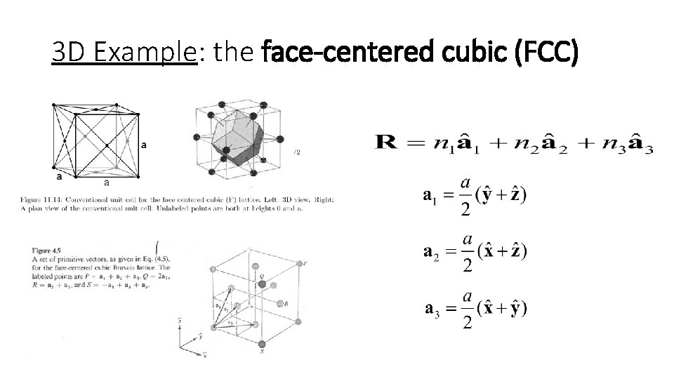 3 D Example: the face-centered cubic (FCC) 3 D Example: the face-centered cubic (FCC)