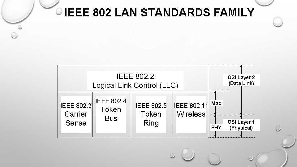 IEEE 802 LAN STANDARDS FAMILY IEEE 802. 2 Logical Link Control (LLC) IEEE 802.