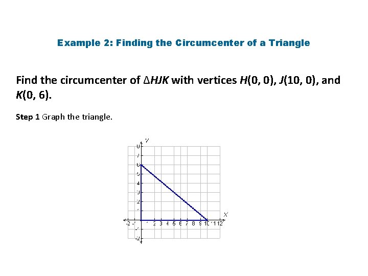 Example 2: Finding the Circumcenter of a Triangle Find the circumcenter of ∆HJK with