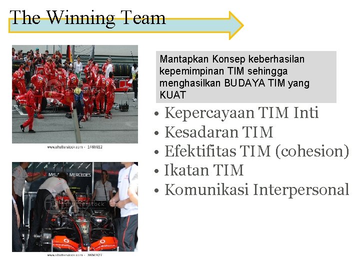 The Winning Team Mantapkan Konsep keberhasilan kepemimpinan TIM sehingga menghasilkan BUDAYA TIM yang KUAT